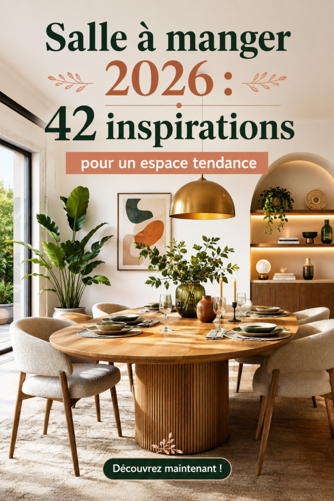 Salle à manger moderne et chaleureuse avec une décoration tendance en 2026