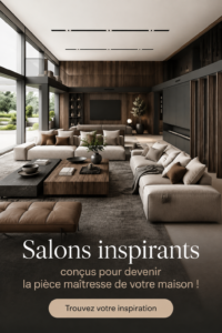 Salon moderne et chaleureux avec des couleurs douces et un mobilier confortable.