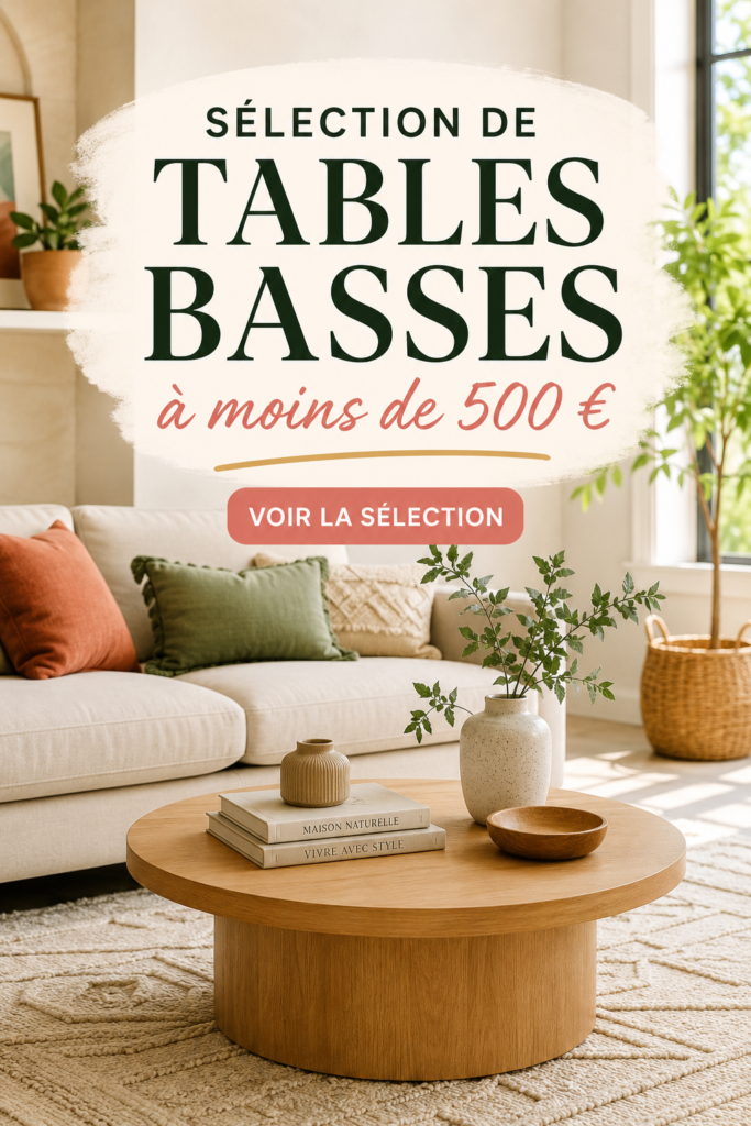 Sélection de tables basses modernes et élégantes pour le salon.