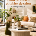 Table basse design en bois dans un salon chaleureux