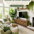 Tapis de ferme moderne dans un salon chaleureux