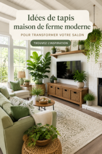 Tapis de ferme moderne dans un salon chaleureux