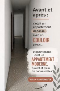 Transformation d'un couloir étroit en un espace moderne et accueillant.