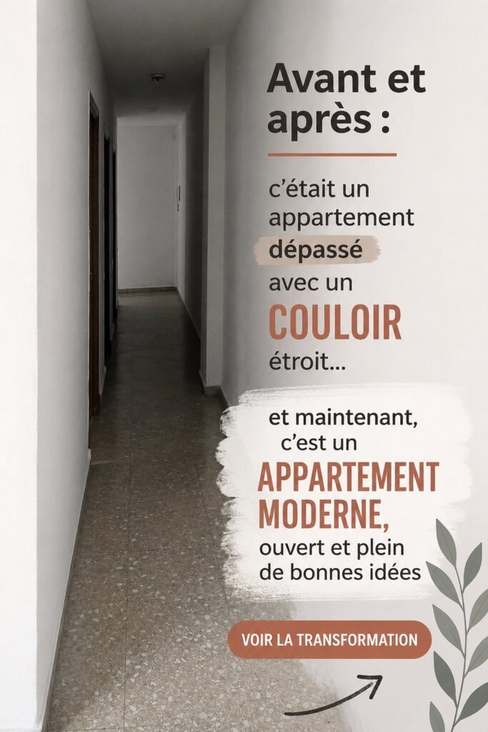 Transformation d'un couloir étroit en un espace moderne et accueillant.