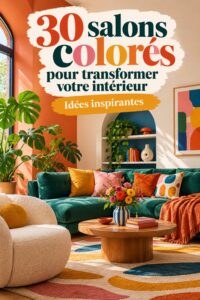 Un salon décoré avec des touches colorées et accueillantes, mettant en avant des coussins et un tableau moderne.