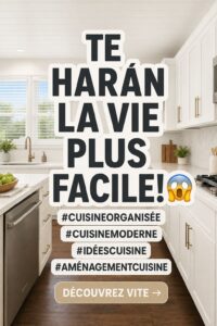 Cuisine moderne et ordonnée avec un aménagement pratique