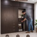 Dressing moderne en bois wenge, bien agencé et stylé