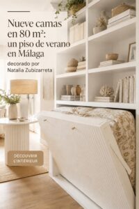 Un salon moderne et lumineux dans un appartement de 80 m2 à Málaga, décoré avec des couleurs estivales.