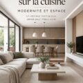 Salon moderne au concept ouvert avec une décoration chaleureuse