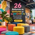 Bureau contemporain avec des textures chaleureuses et accueillantes