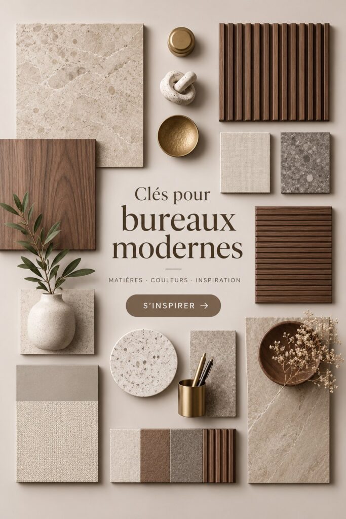 Bureau moderne avec décoration chaleureuse et pratique
