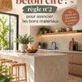 Cuisine moderne avec béton ciré et matériaux assortis