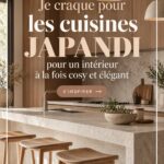 Cuisine au style Japandi, mélange d'élégance japonaise et de design scandinave. Ambiance chaleureuse et moderne.