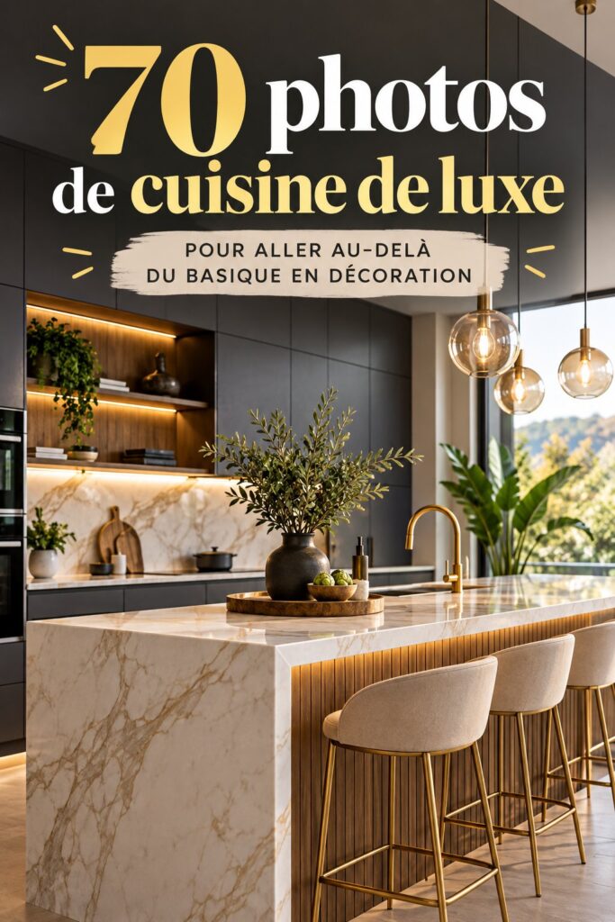 Cuisine moderne et luxueuse avec des finitions élégantes et des appareils haut de gamme.