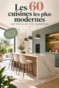 Cuisine moderne avec des finitions élégantes et un agencement fonctionnel.