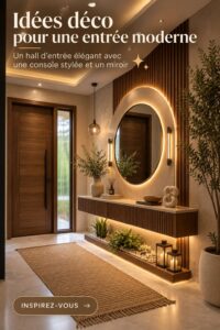 Entrée moderne avec console élégante et miroir