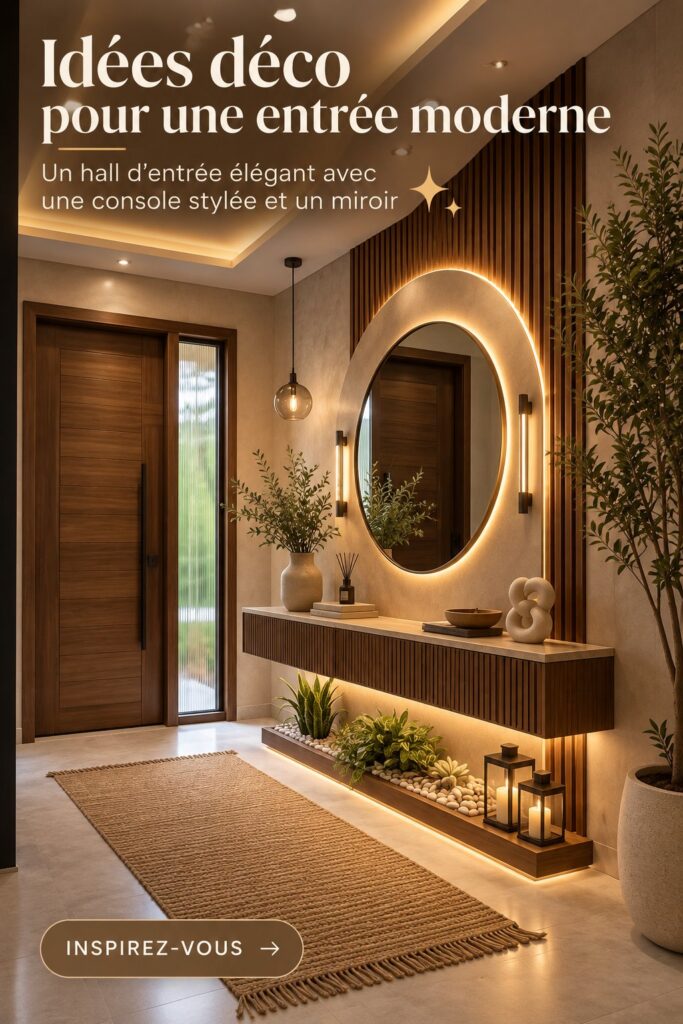 Entrée moderne avec console élégante et miroir