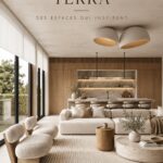 Salon aménagé dans le style Terra avec des matériaux naturels et une ambiance chaleureuse