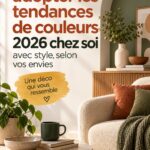 Un salon avec des touches de couleurs tendances 2026, mêlant modernité et chaleur