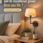 Femme lisant au lit sous un éclairage chaleureux