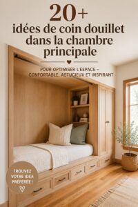 Un coin de chambre cosy avec un fauteuil douillet et des coussins, idéal pour la détente.