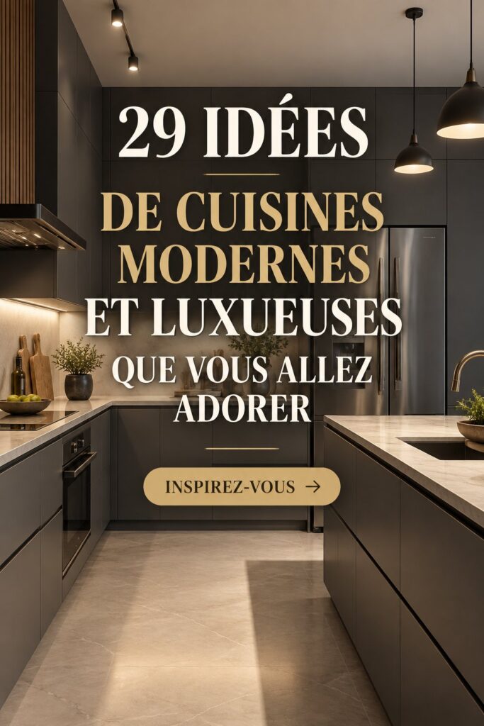 Cuisine moderne avec des éléments luxueux, décorée avec goût et fonctionnalité.