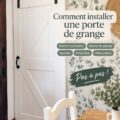 Porte de granero en bois ajoutée à un salon moderne
