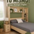Un lit escamotable intégré dans un élégant salon moderne, optimisant l'espace.