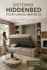 Salon moderne avec un lit escamotable élégant et fonctionnel