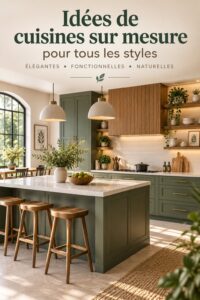 Cuisine sur mesure avec armoires élégantes et fonctionnelles