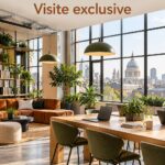 Intérieur moderne du bureau de Mosaic East à Londres, mettant en avant des espaces de travail inspirants.