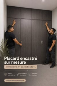 Placard sur mesure en mélamine avec un aménagement fonctionnel