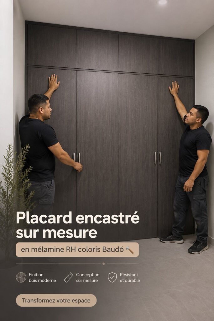 Placard sur mesure en mélamine avec un aménagement fonctionnel