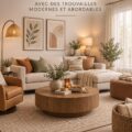 Un salon moderne et chaleureux avec des meubles abordables