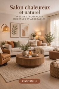 Un salon moderne et chaleureux avec des meubles abordables