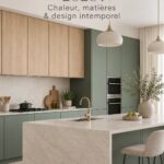 Une cuisine moderne avec des textures chaleureuses et un design intemporel