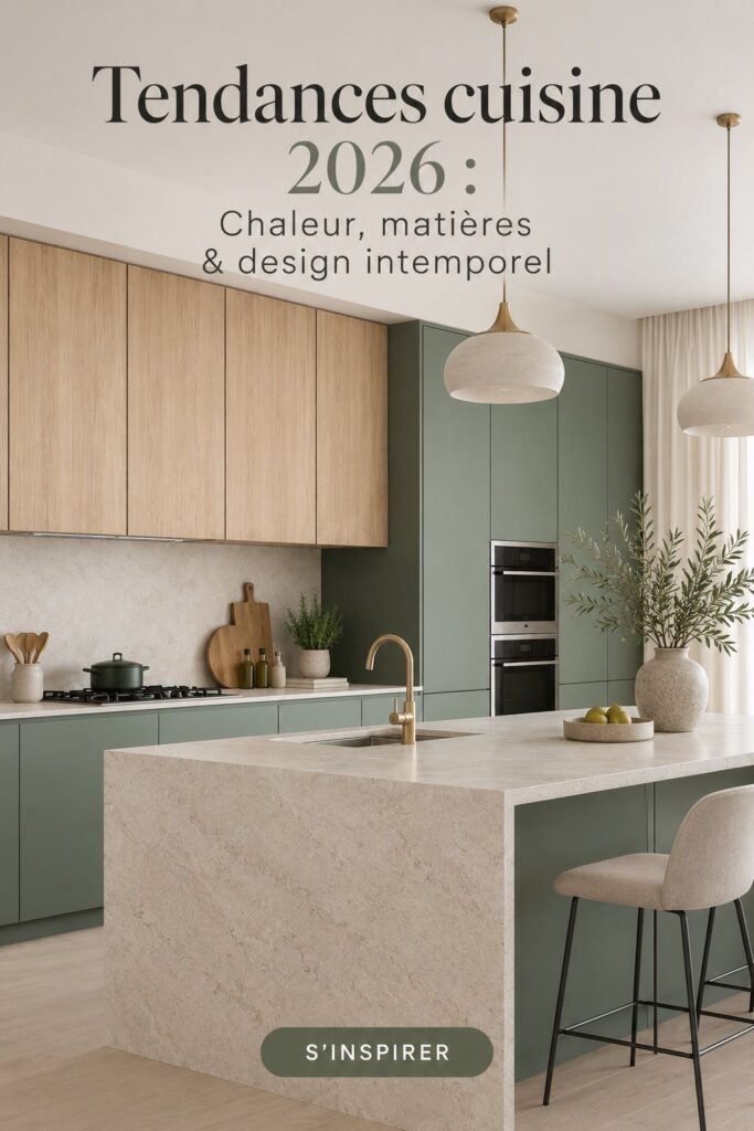Une cuisine moderne avec des textures chaleureuses et un design intemporel