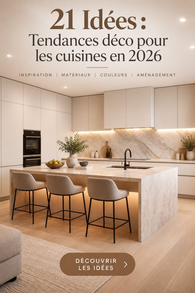Cuisine moderne avec des couleurs tendances de 2026