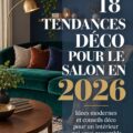 Salon moderne avec des couleurs tendance et un mobilier élégant, parfait pour 2026.
