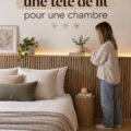 Tête de lit en bois personnalisée, ajoutant une touche chaleureuse à une chambre.