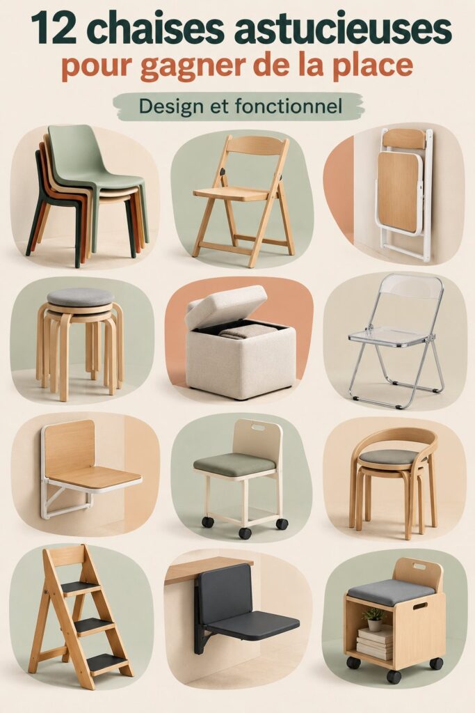 Une sélection de chaises astucieuses idéales pour gagner de la place dans un salon contemporain.
