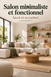 Un salon minimaliste avec des lignes épurées et des couleurs neutres.