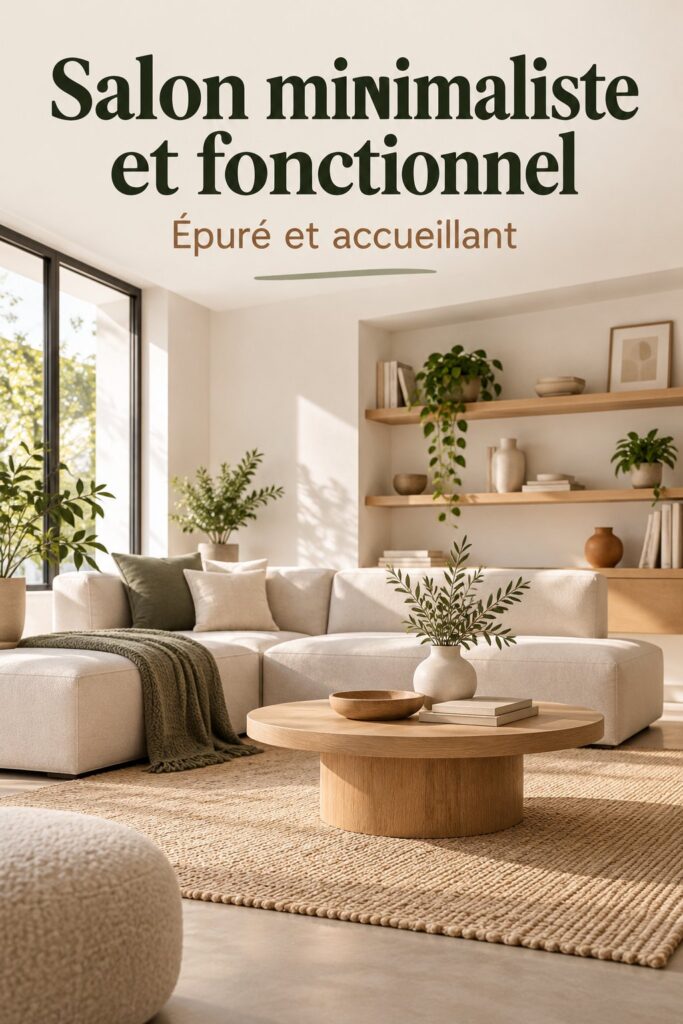 Un salon minimaliste avec des lignes épurées et des couleurs neutres.