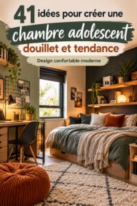 Aménagement moderne et douillet d'une chambre ado avec des couleurs tendance pour 2026