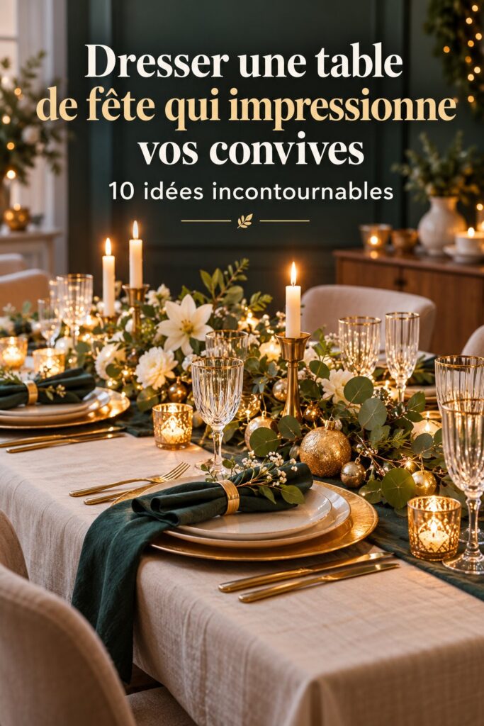 Table de fête joliment décorée pour Thanksgiving avec des éléments naturels.