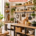 Petite cuisine organisée avec des rangements astucieux