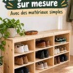 Rangement à chaussures fait maison dans un salon moderne