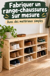Rangement à chaussures fait maison dans un salon moderne