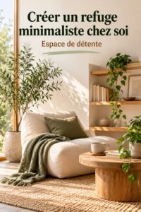 Salon moderne avec des éléments de décoration apaisants et contemporains