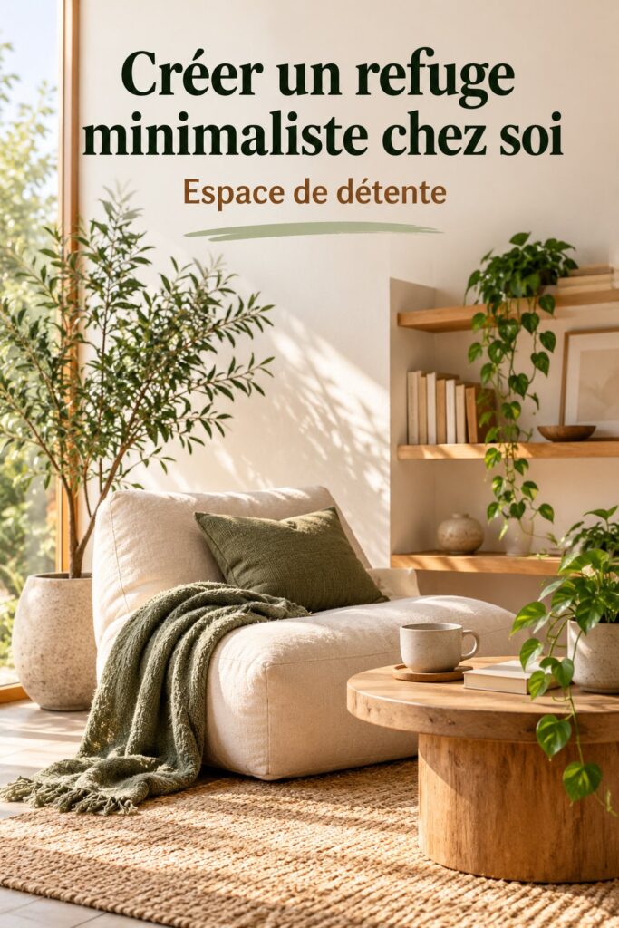 Salon moderne avec des éléments de décoration apaisants et contemporains